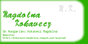 magdolna kokavecz business card